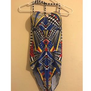 Women’s one piece halterkini bathing suit